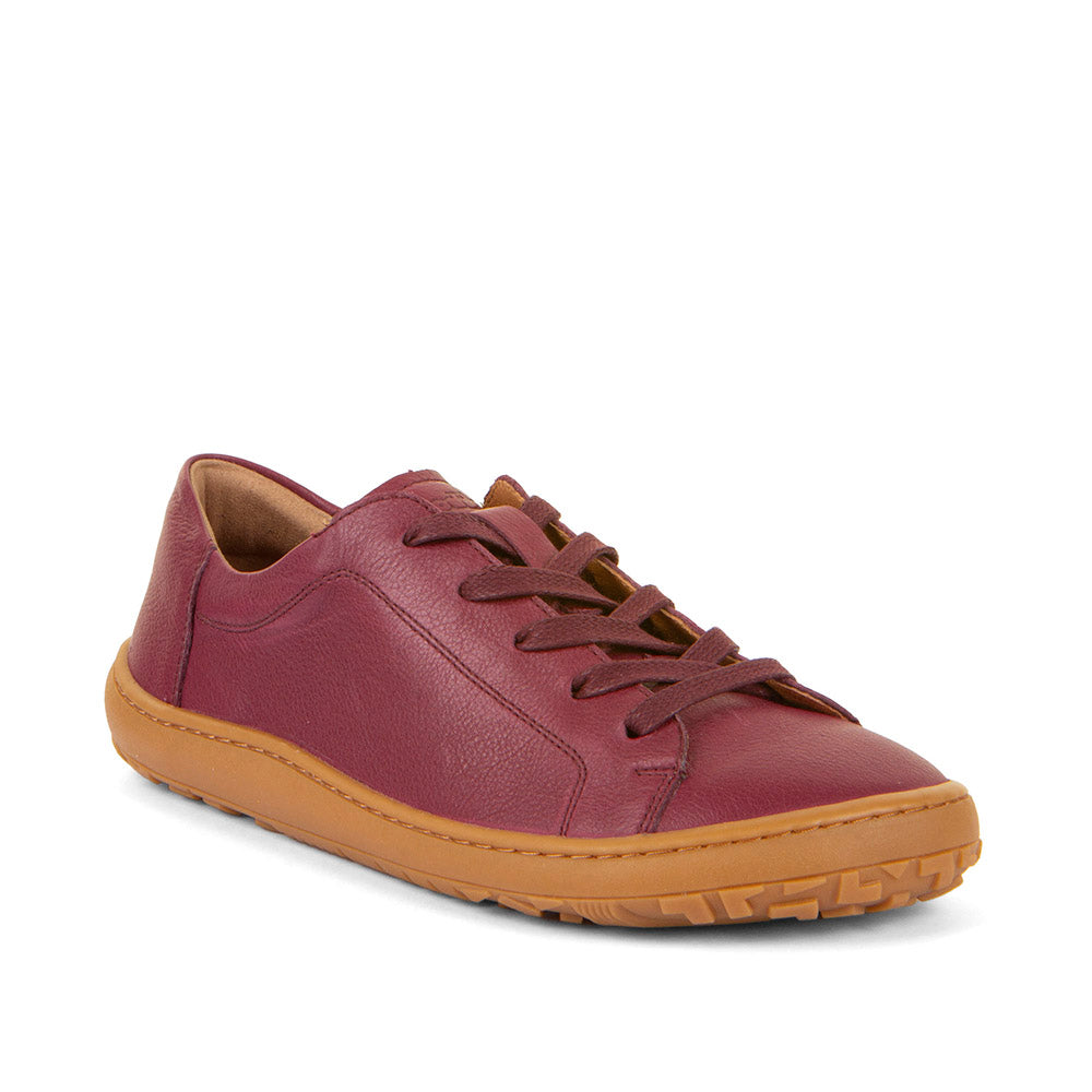 Barefoot Leather Sneaker with Laces in Bordeaux