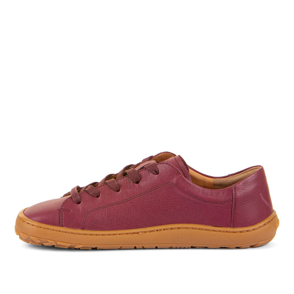 Barefoot Leather Sneaker with Laces in Bordeaux
