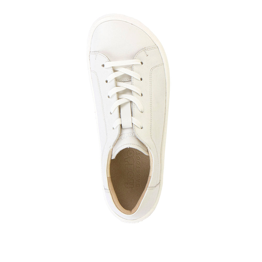 Barefoot Leather Sneaker with Laces in White