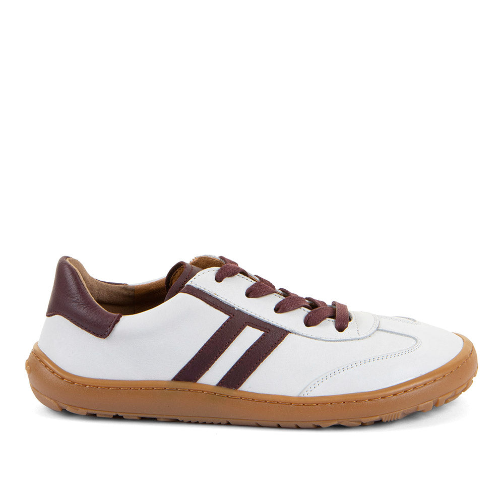 Barefoot Sneaker F-Motion in White with Chocolate Detailing