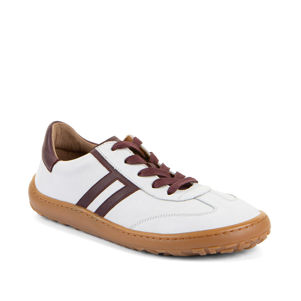 Barefoot Sneaker F-Motion in White with Chocolate Detailing