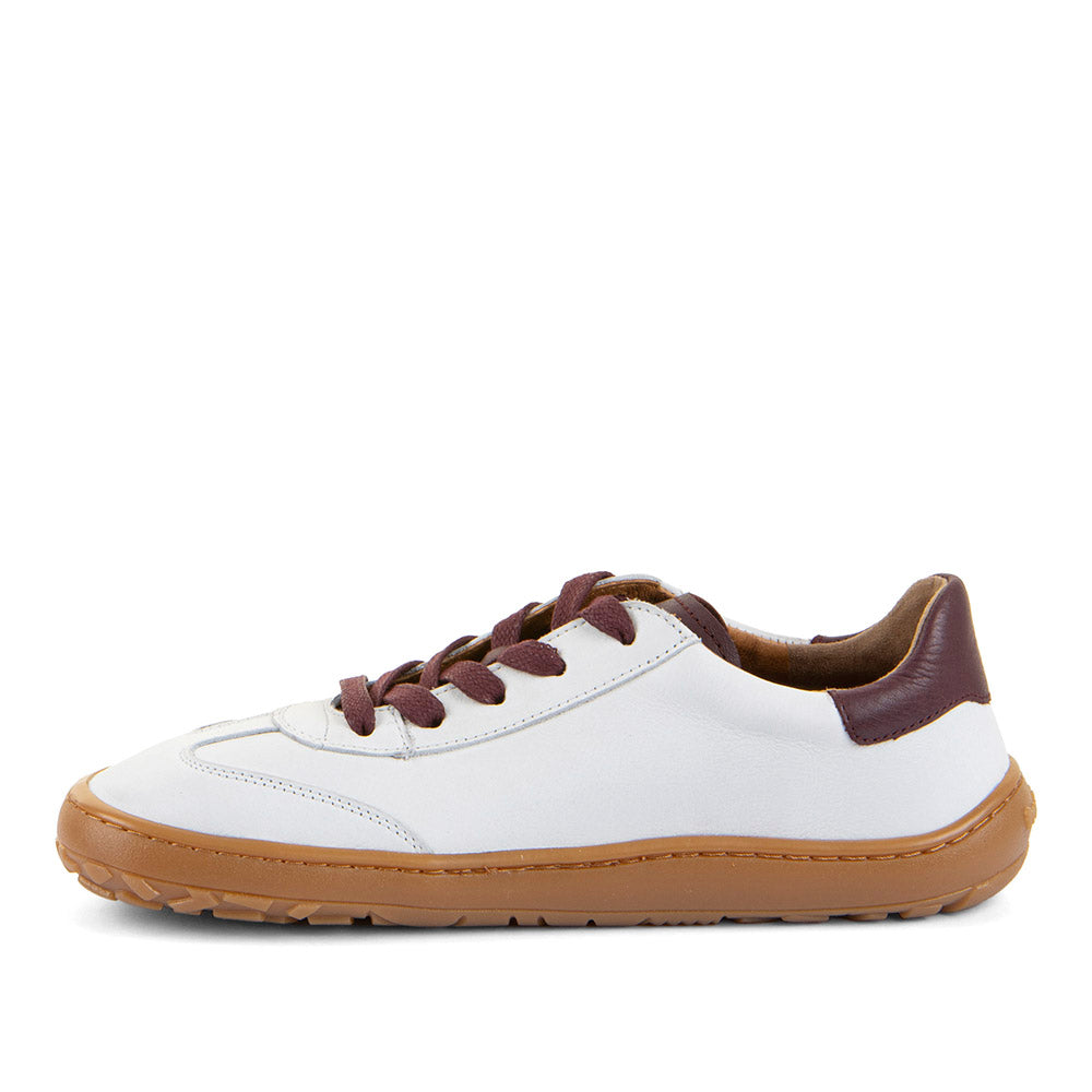 Barefoot Sneaker F-Motion in White with Chocolate Detailing