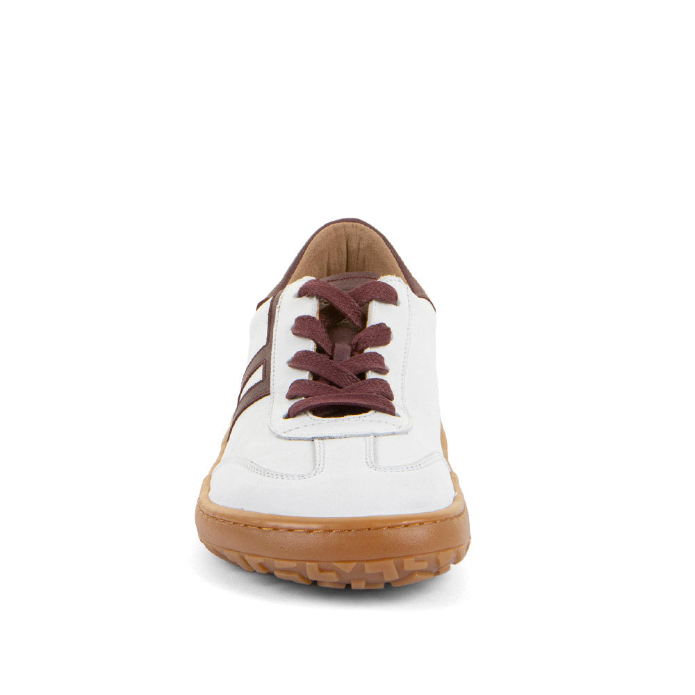 Barefoot Sneaker F-Motion in White with Chocolate Detailing