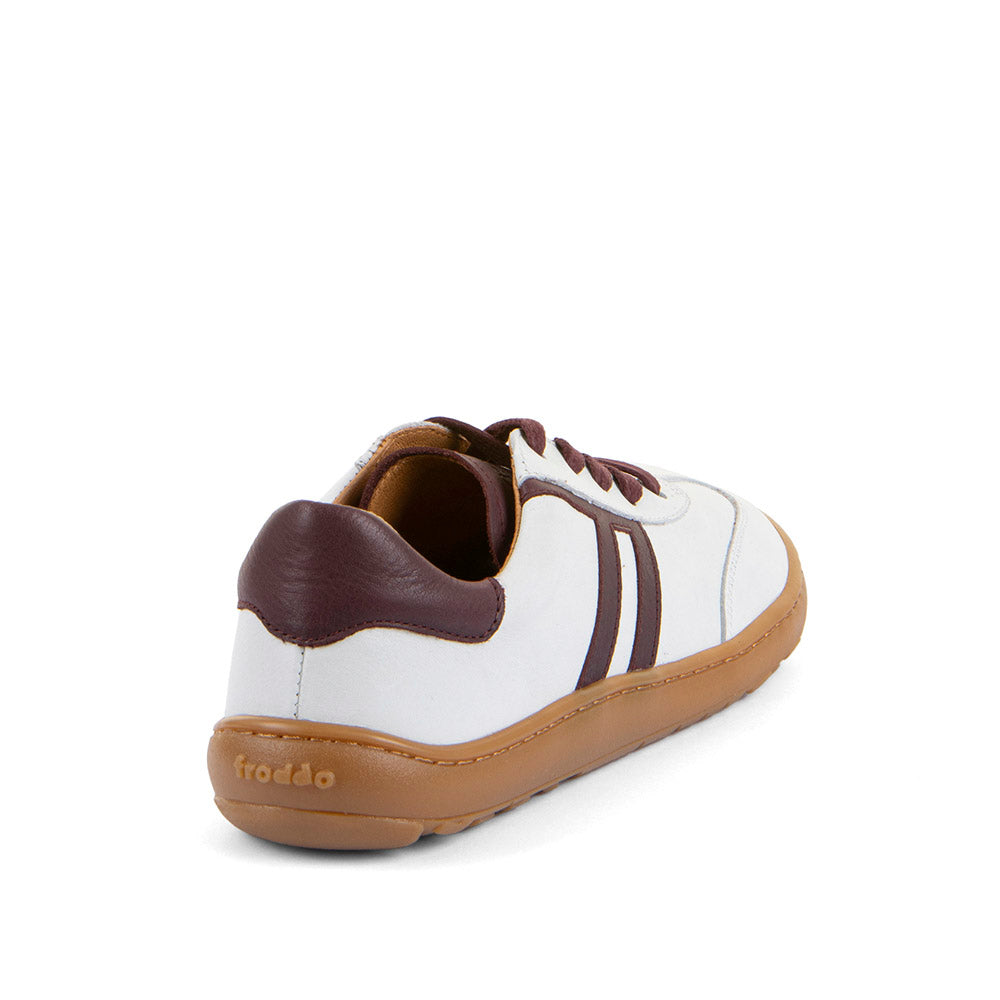 Barefoot Sneaker F-Motion in White with Chocolate Detailing