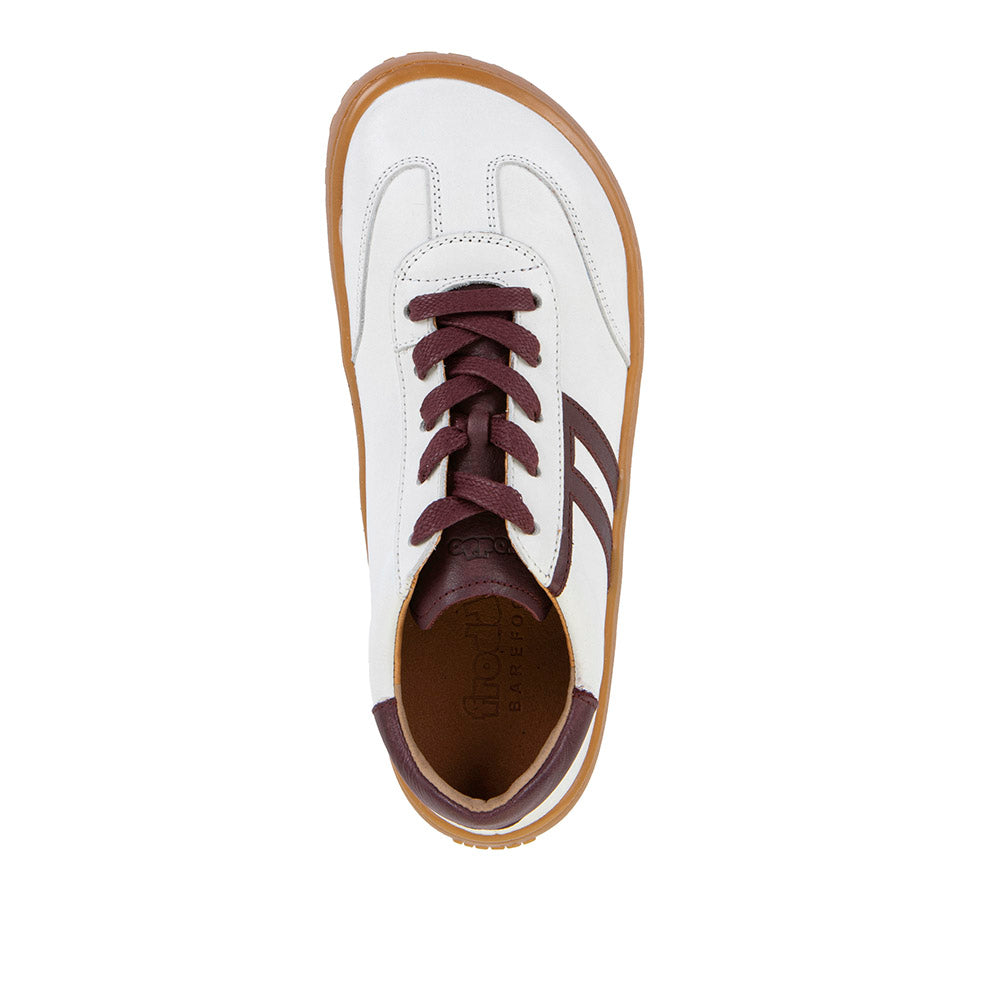 Barefoot Sneaker F-Motion in White with Chocolate Detailing