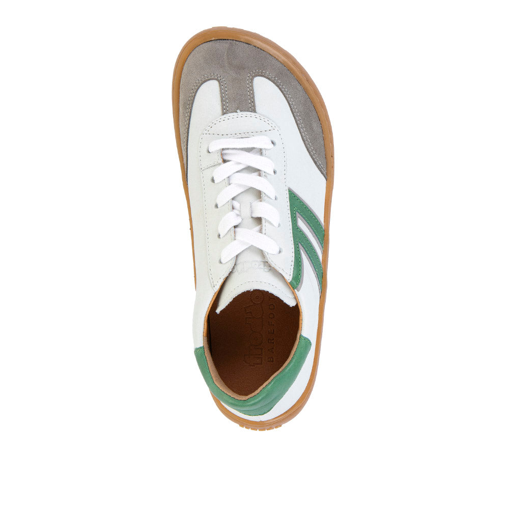 Barefoot Sneaker F-Motion in White with Green Detailing