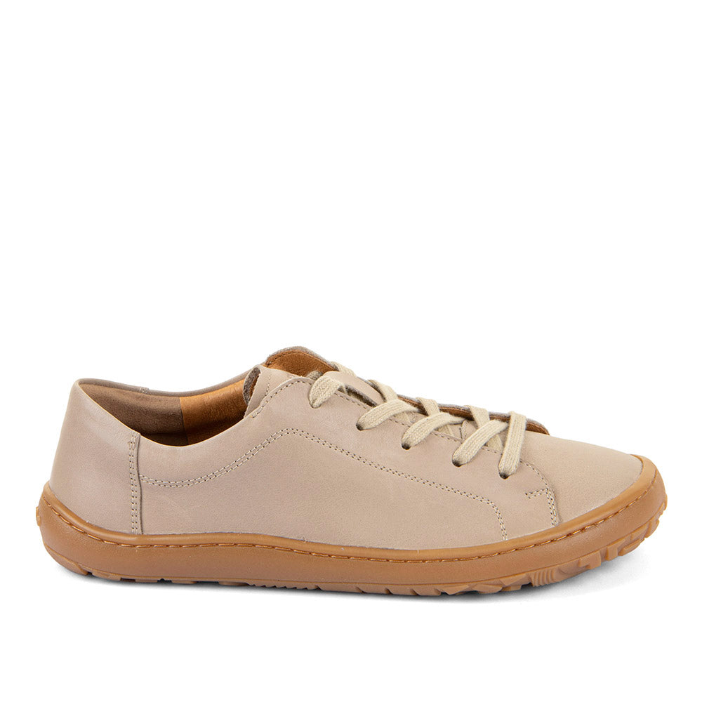 Barefoot Leather Sneaker with Laces in Taupe