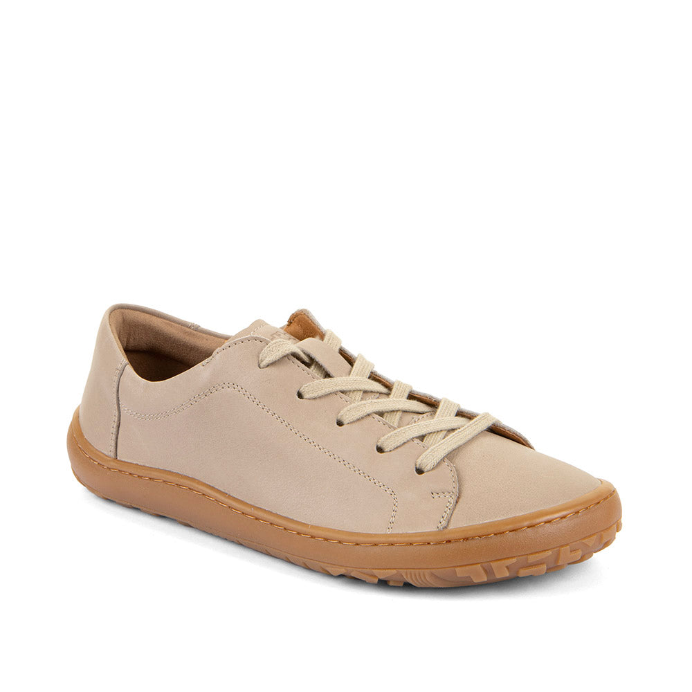 Barefoot Leather Sneaker with Laces in Taupe