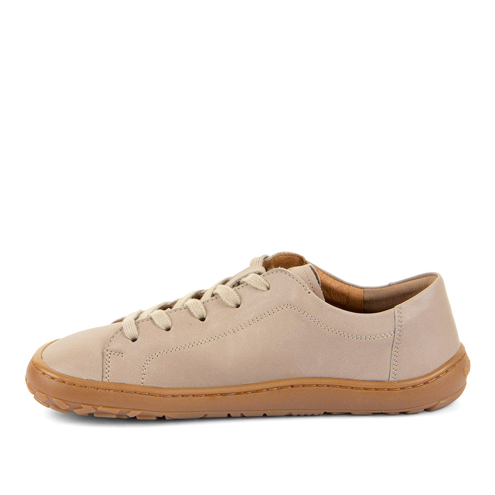 Barefoot Leather Sneaker with Laces in Taupe