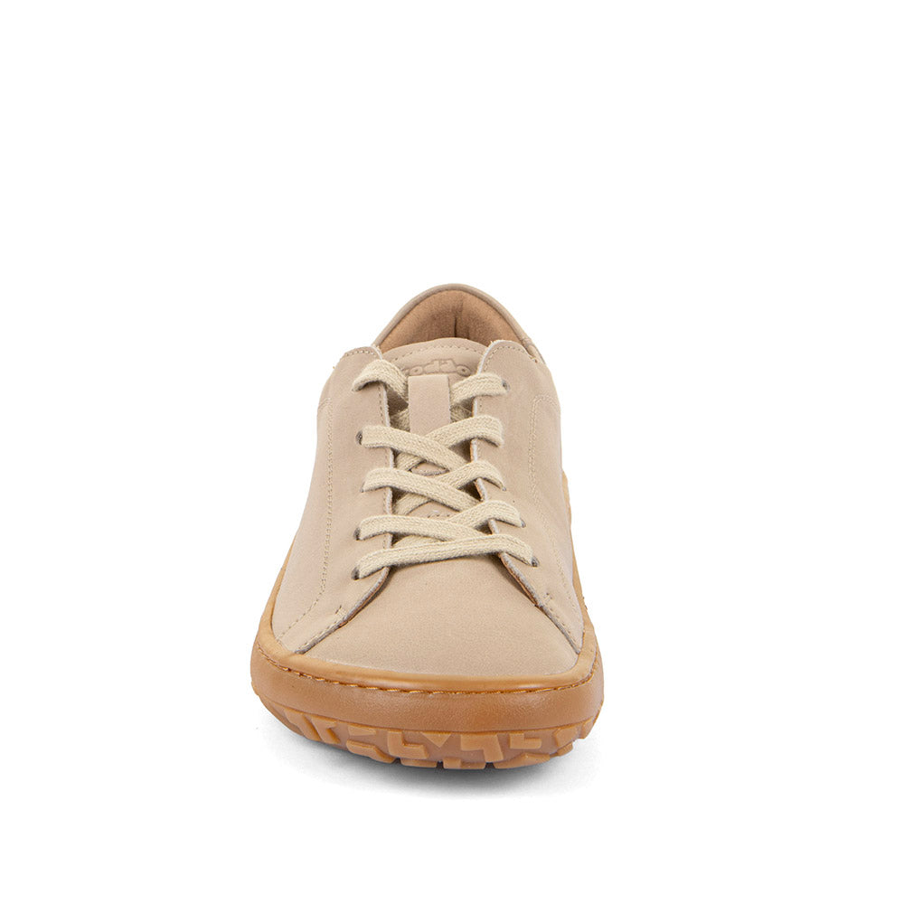Barefoot Leather Sneaker with Laces in Taupe