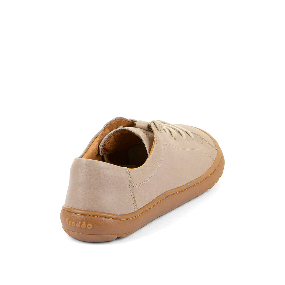 Barefoot Leather Sneaker with Laces in Taupe