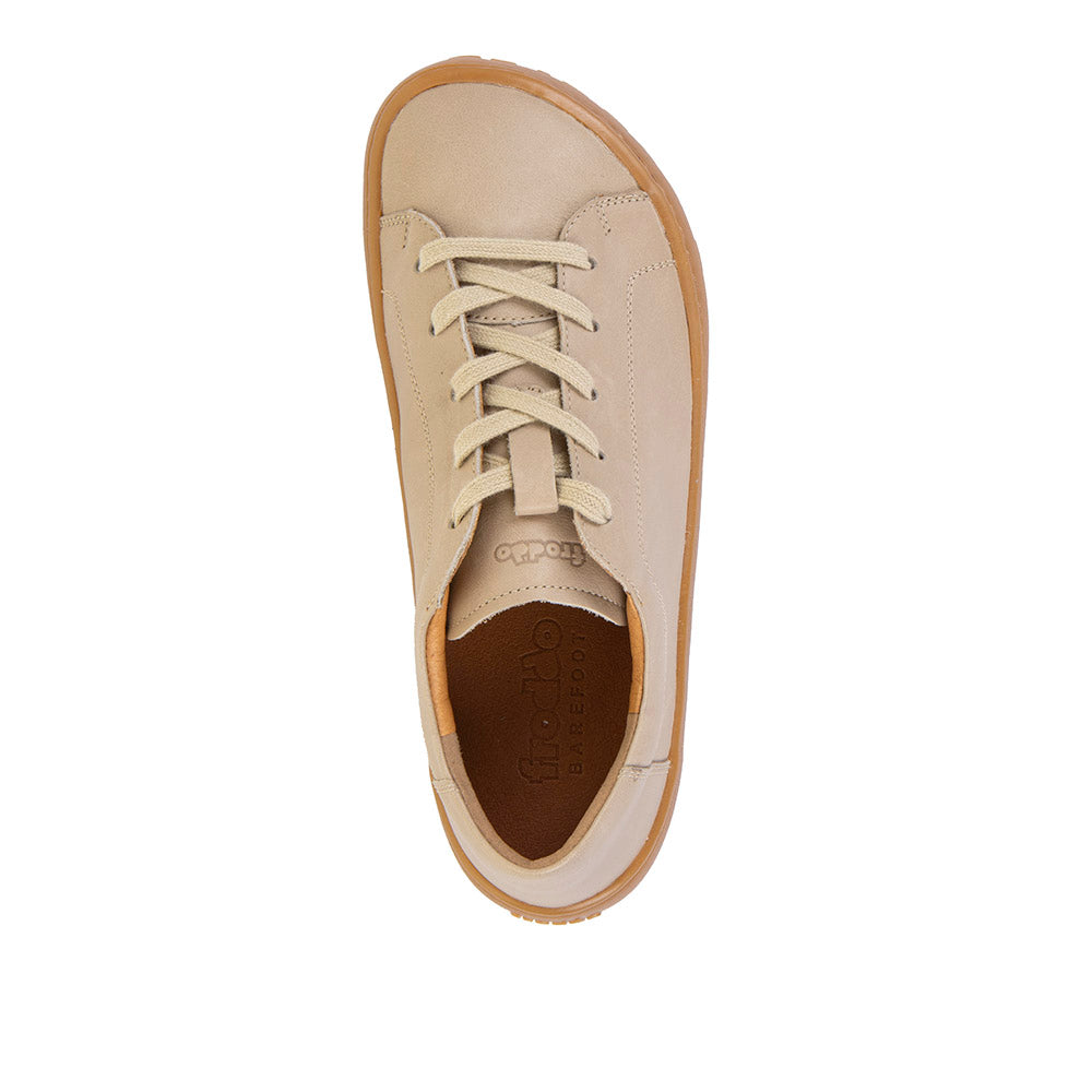 Barefoot Leather Sneaker with Laces in Taupe