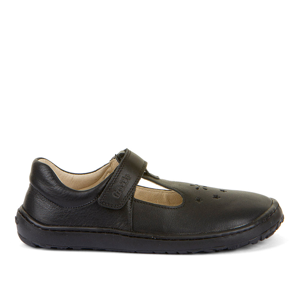 Barefoot Nina T-Bar Black School Shoe