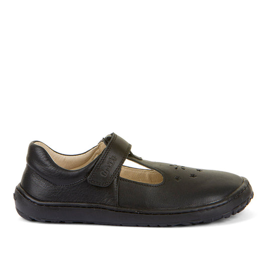 Barefoot Nina T-Bar Black School Shoe
