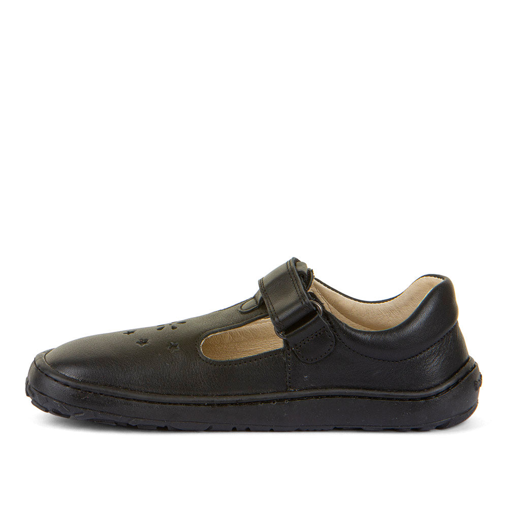 Barefoot Nina T-Bar Black School Shoe