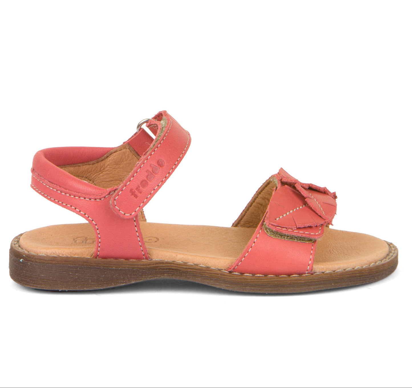 Lore Leaves Open Toe Sandal in Coral