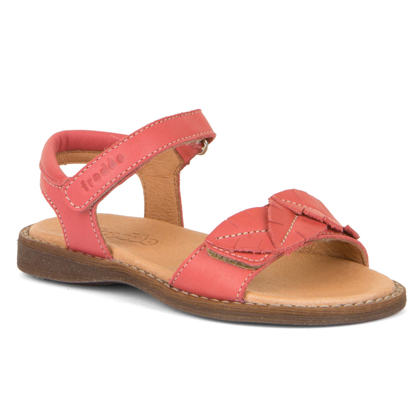 Lore Leaves Open Toe Sandal in Coral