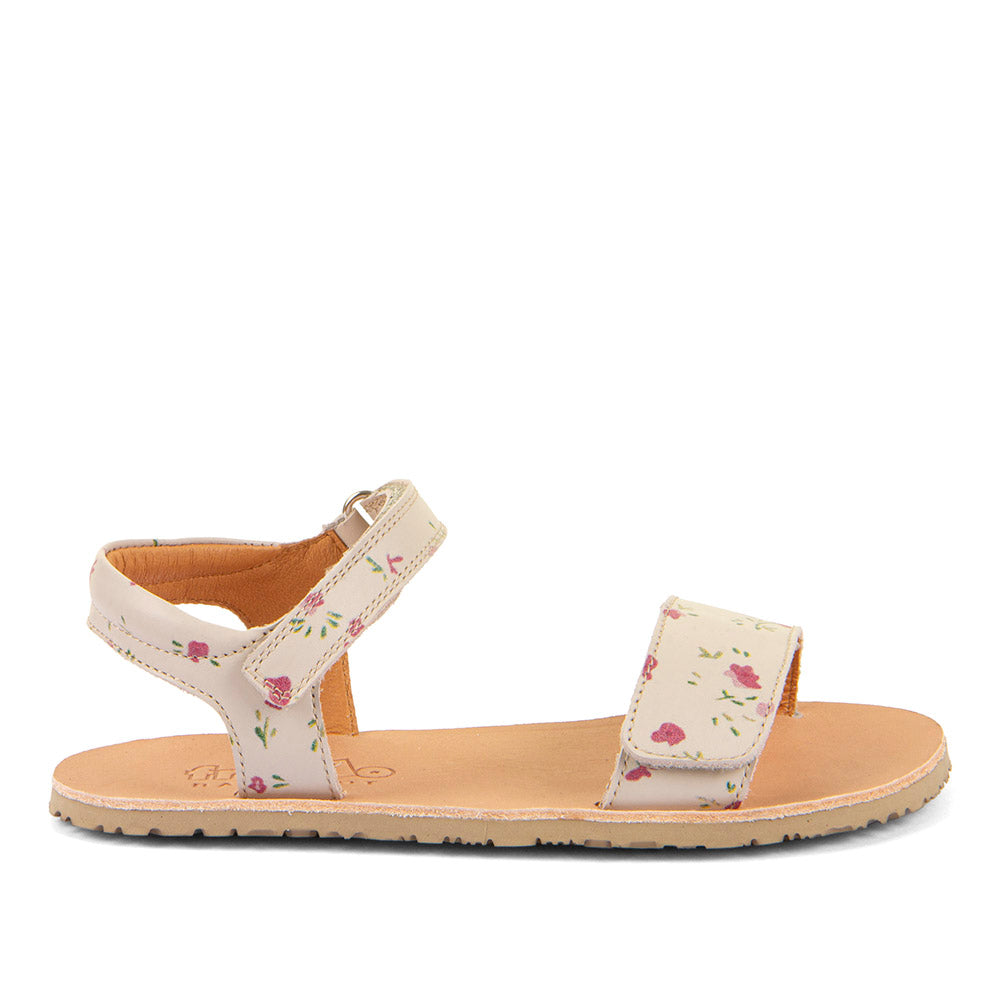 Barefoot Sandal Flexy Lia In Beige with Floral Print