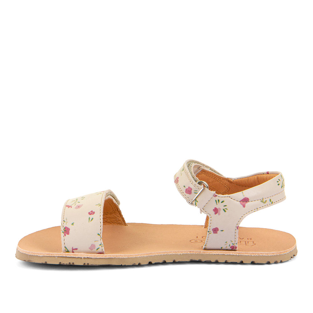 Barefoot Sandal Flexy Lia In Beige with Floral Print