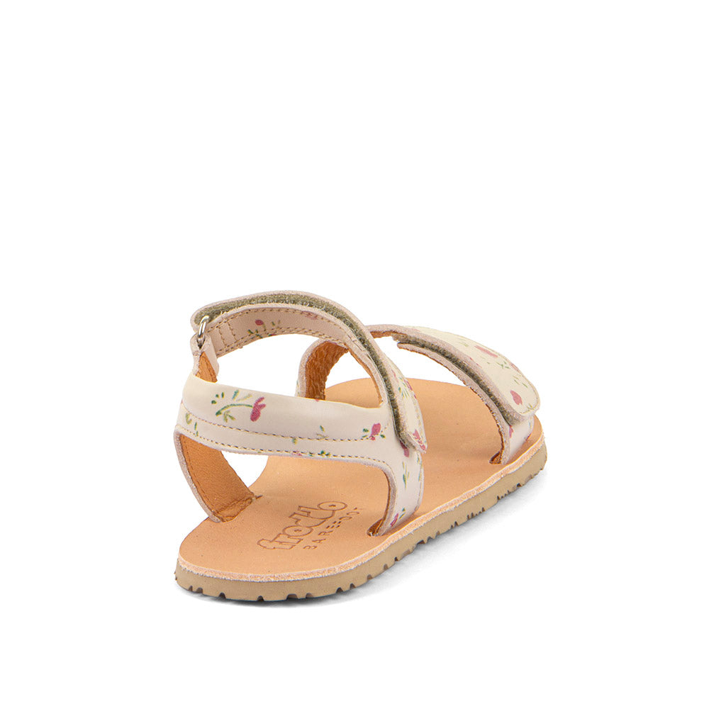 Barefoot Sandal Flexy Lia In Beige with Floral Print