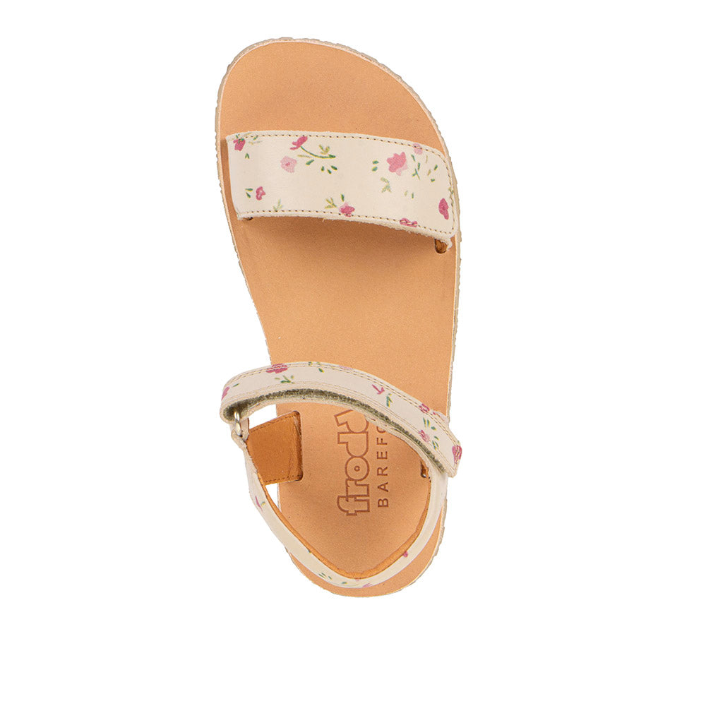 Barefoot Sandal Flexy Lia In Beige with Floral Print