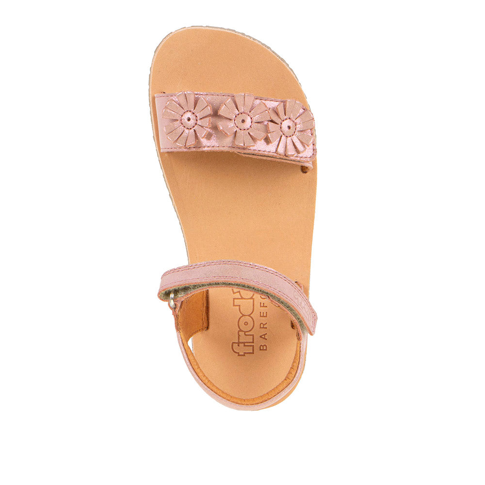 Barefoot Flexy Flowers Sandals – Leather Sandals for Kids in Pink Shine