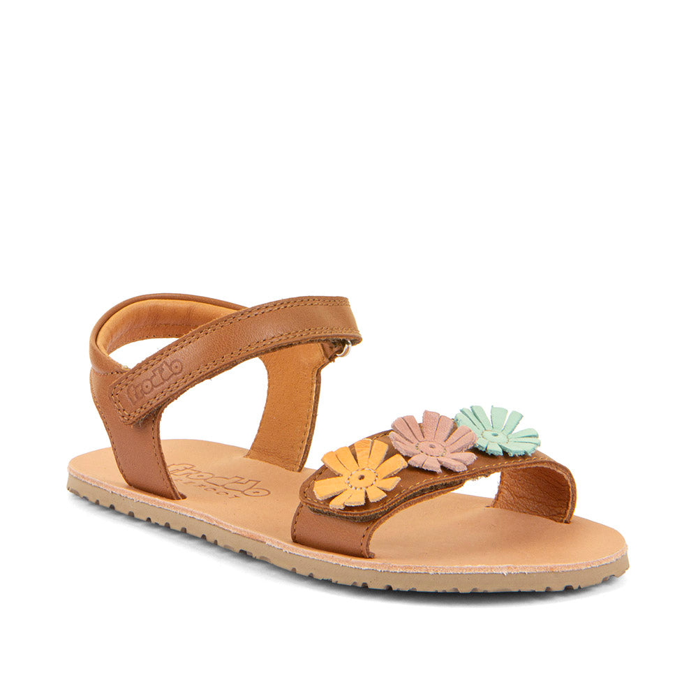 Barefoot Flexy Flowers Sandals – Leather Sandals for Kids in Brown