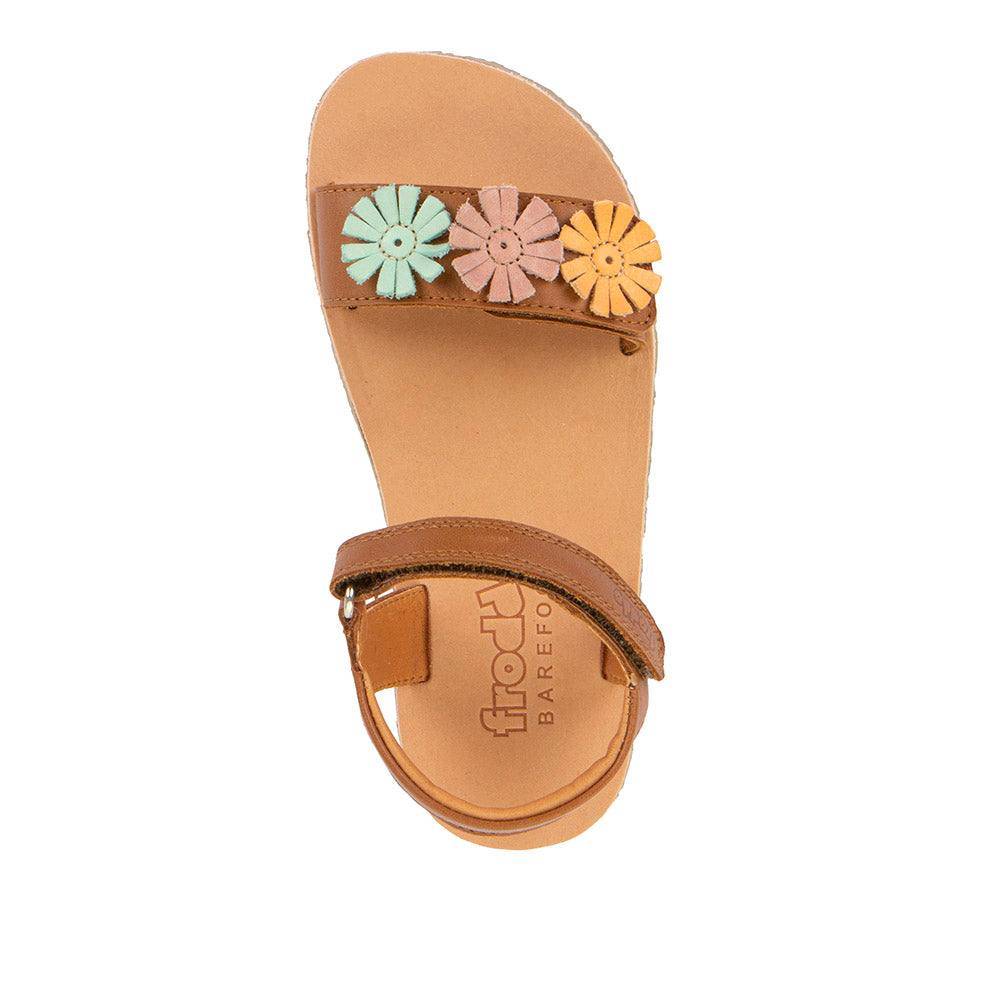 Barefoot Flexy Flowers Sandals – Leather Sandals for Kids in Brown