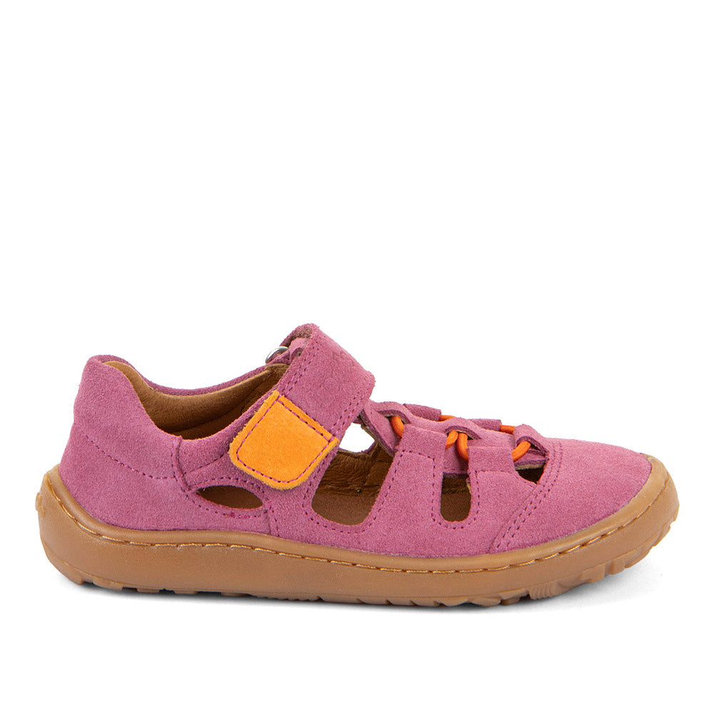 Barefoot Leather Sandals in Fuxia