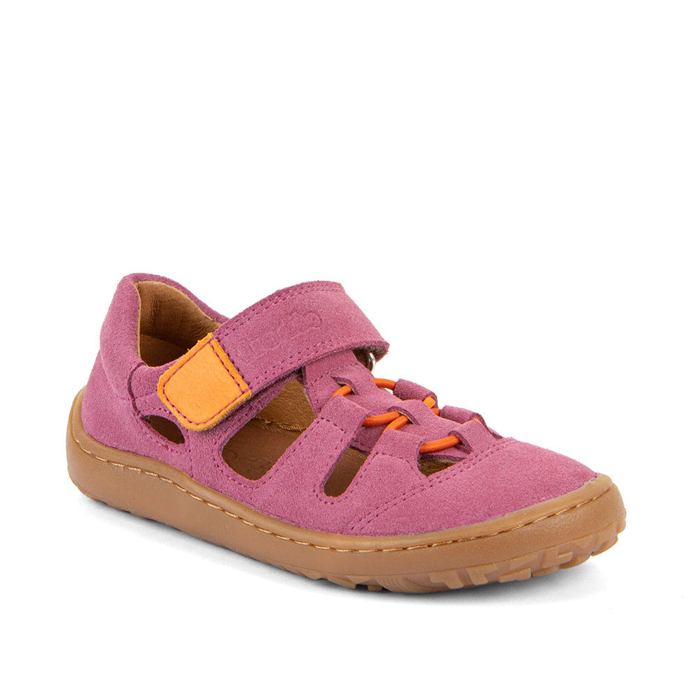 Barefoot Leather Sandals in Fuxia