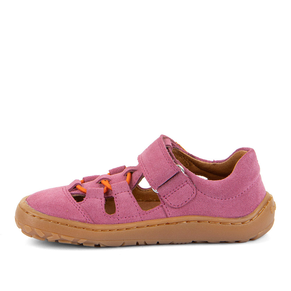 Barefoot Leather Sandals in Fuxia