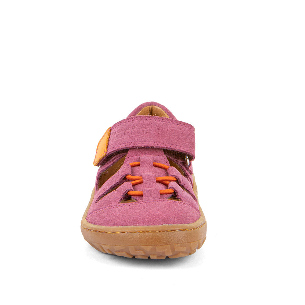 Barefoot Leather Sandals in Fuxia