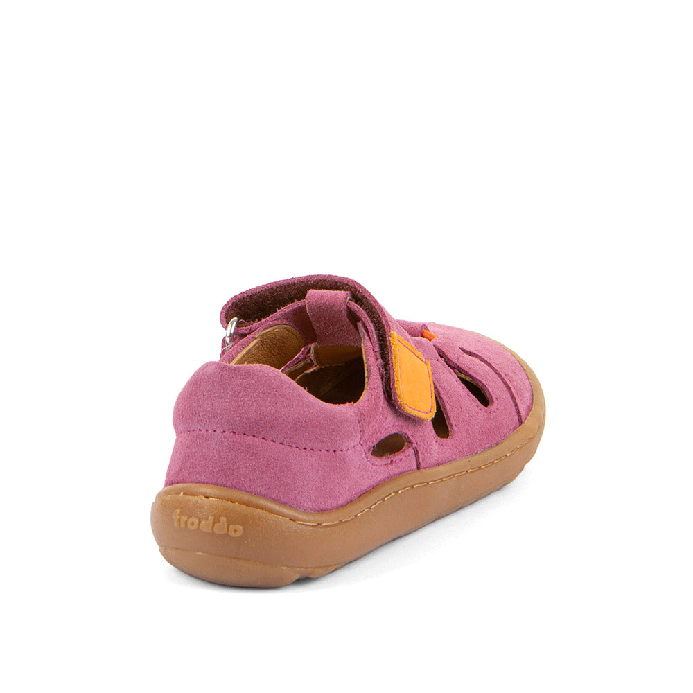 Barefoot Leather Sandals in Fuxia