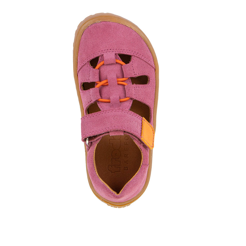 Barefoot Leather Sandals in Fuxia