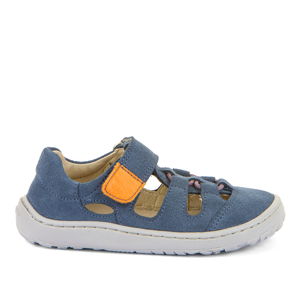Barefoot Leather Sandals in Denim