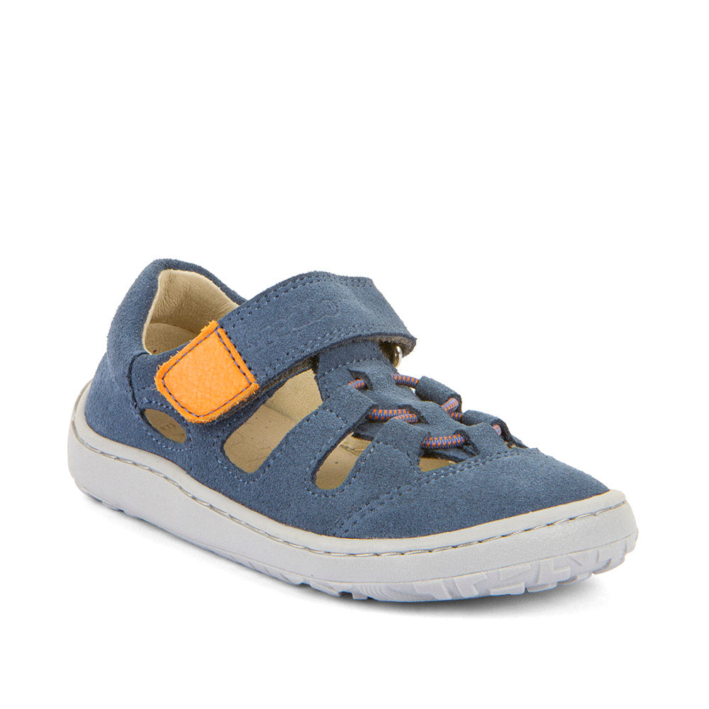 Barefoot Leather Sandals in Denim
