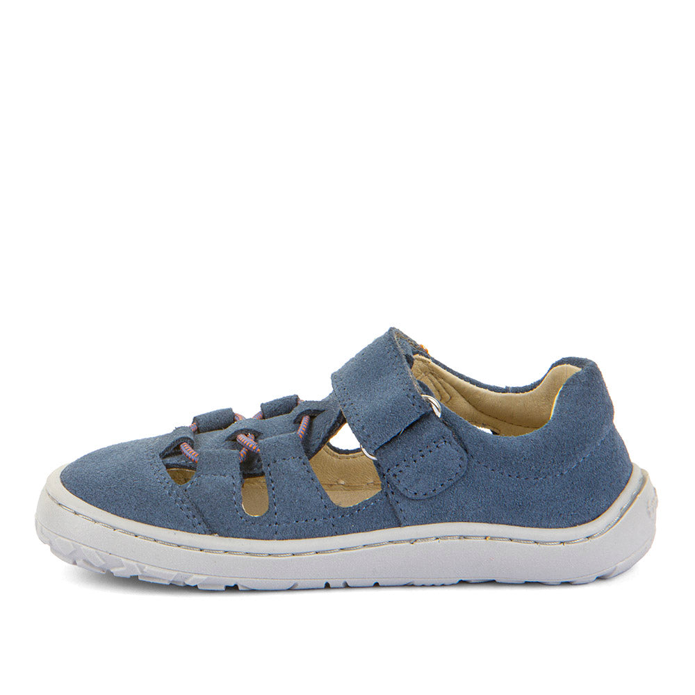 Barefoot Leather Sandals in Denim