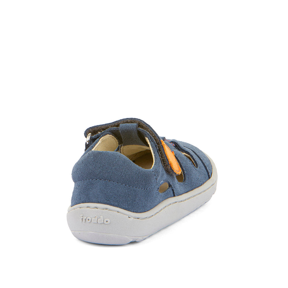 Barefoot Leather Sandals in Denim