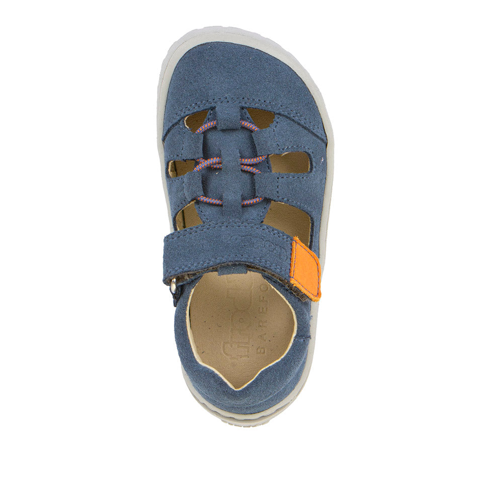 Barefoot Leather Sandals in Denim
