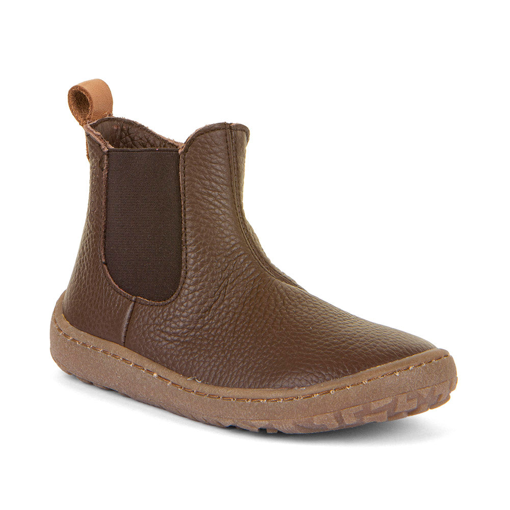 Barefoot Chelys Boots – Leather Chelsea Boots with Fleece Lining in Dark Brown