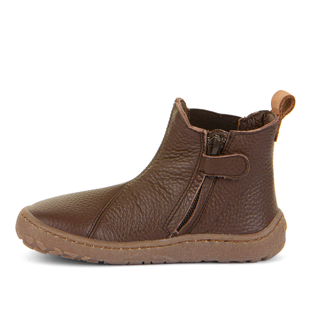 Barefoot Chelys Boots – Leather Chelsea Boots with Fleece Lining in Dark Brown