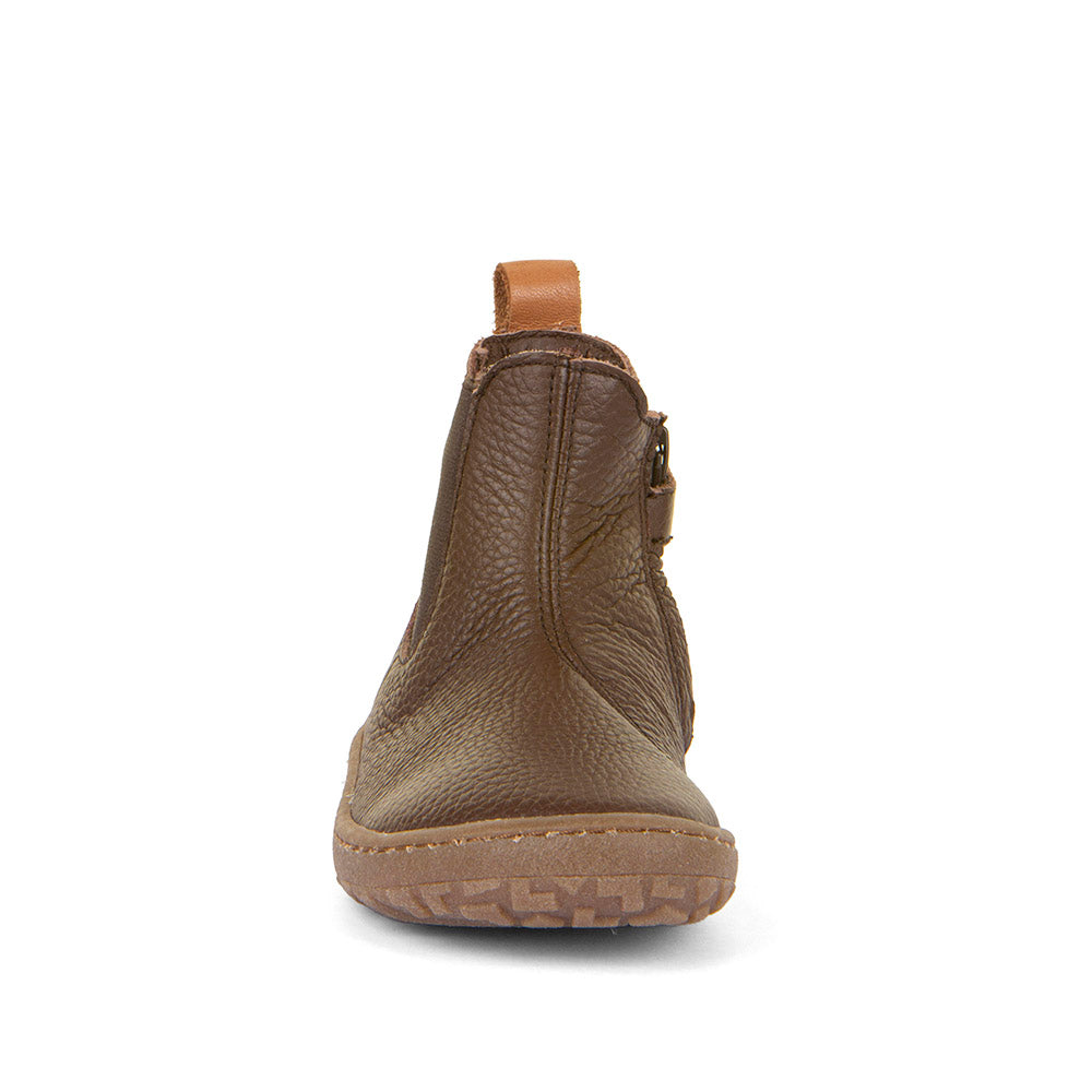 Barefoot Chelys Boots – Leather Chelsea Boots with Fleece Lining in Dark Brown