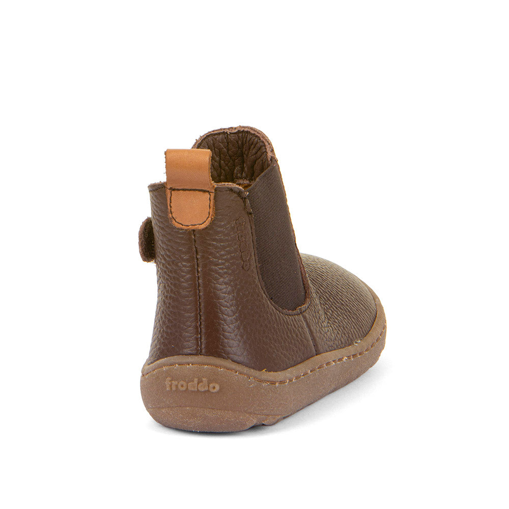 Barefoot Chelys Boots – Leather Chelsea Boots with Fleece Lining in Dark Brown