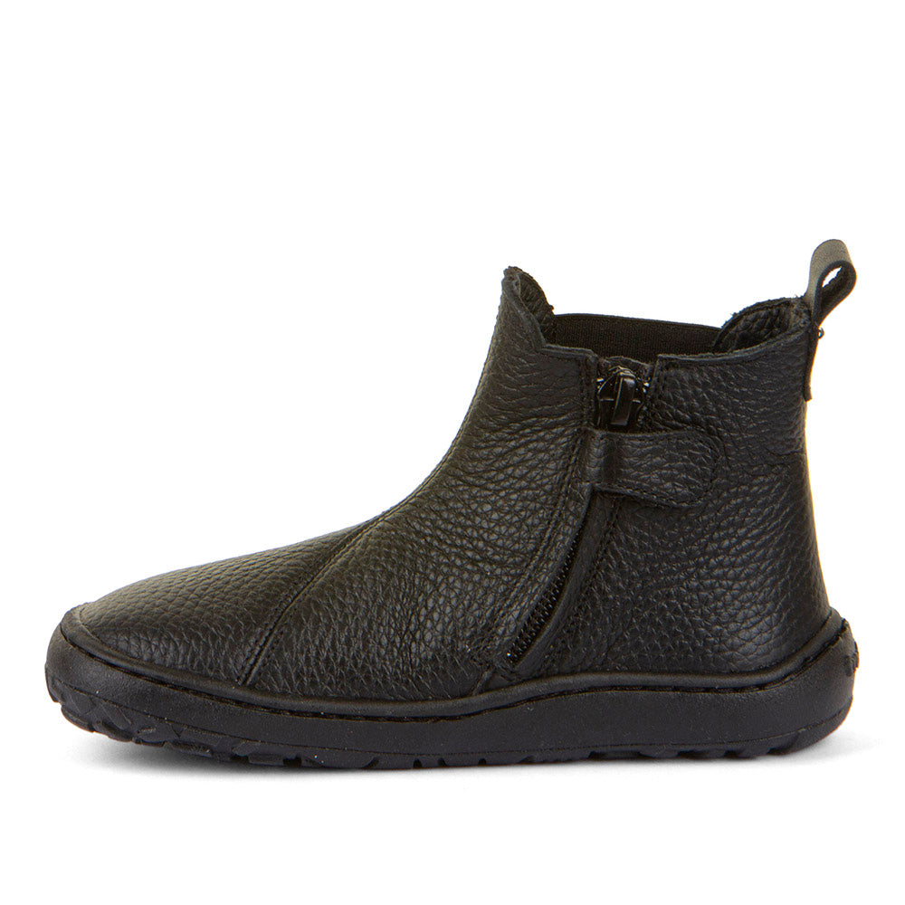 Barefoot Chelys Boots – Leather Chelsea Boots with Fleece Lining in Black