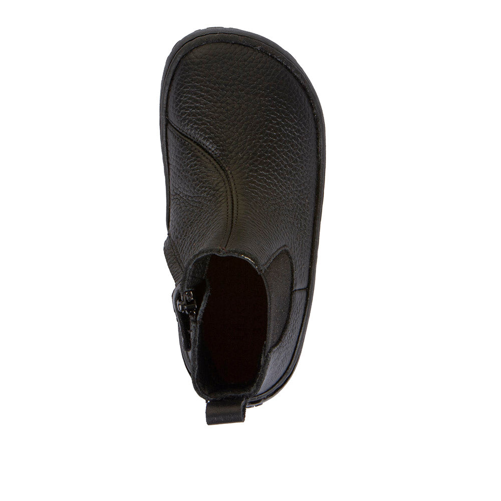 Barefoot Chelys Boots – Leather Chelsea Boots with Fleece Lining in Black