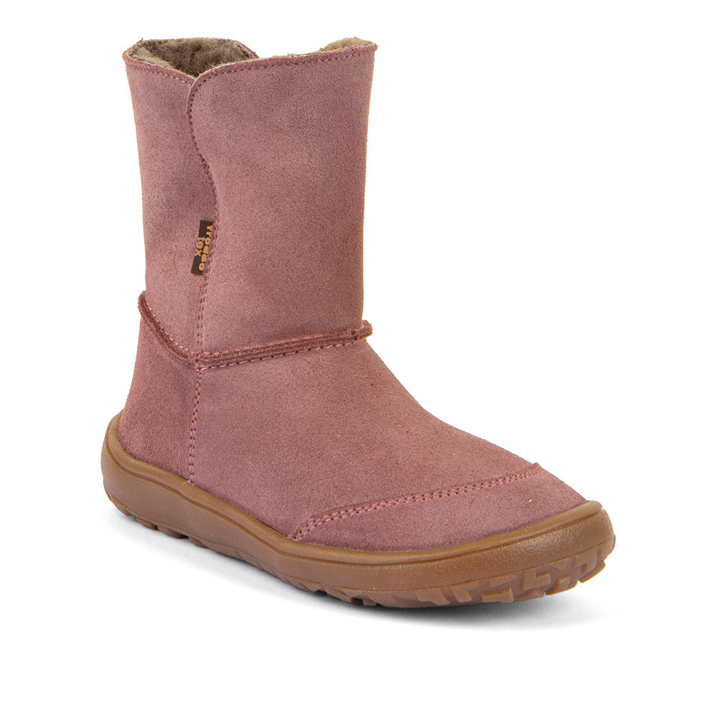 Barefoot Winter Boots – Suede with TEX Waterproofing in Dark Pink