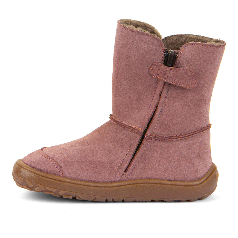 Barefoot Winter Boots – Suede with TEX Waterproofing in Dark Pink