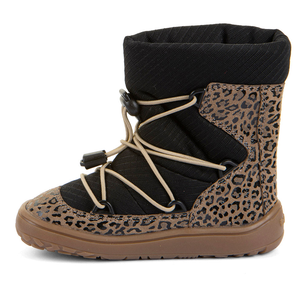 Barefoot TEX Track Wool Boots in Beige+ with Animal Print