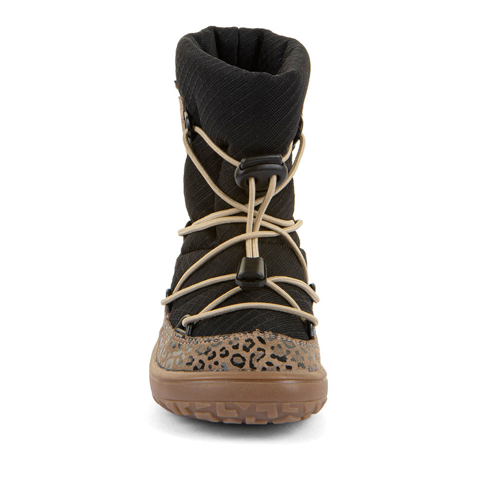 Barefoot TEX Track Wool Boots in Beige+ with Animal Print