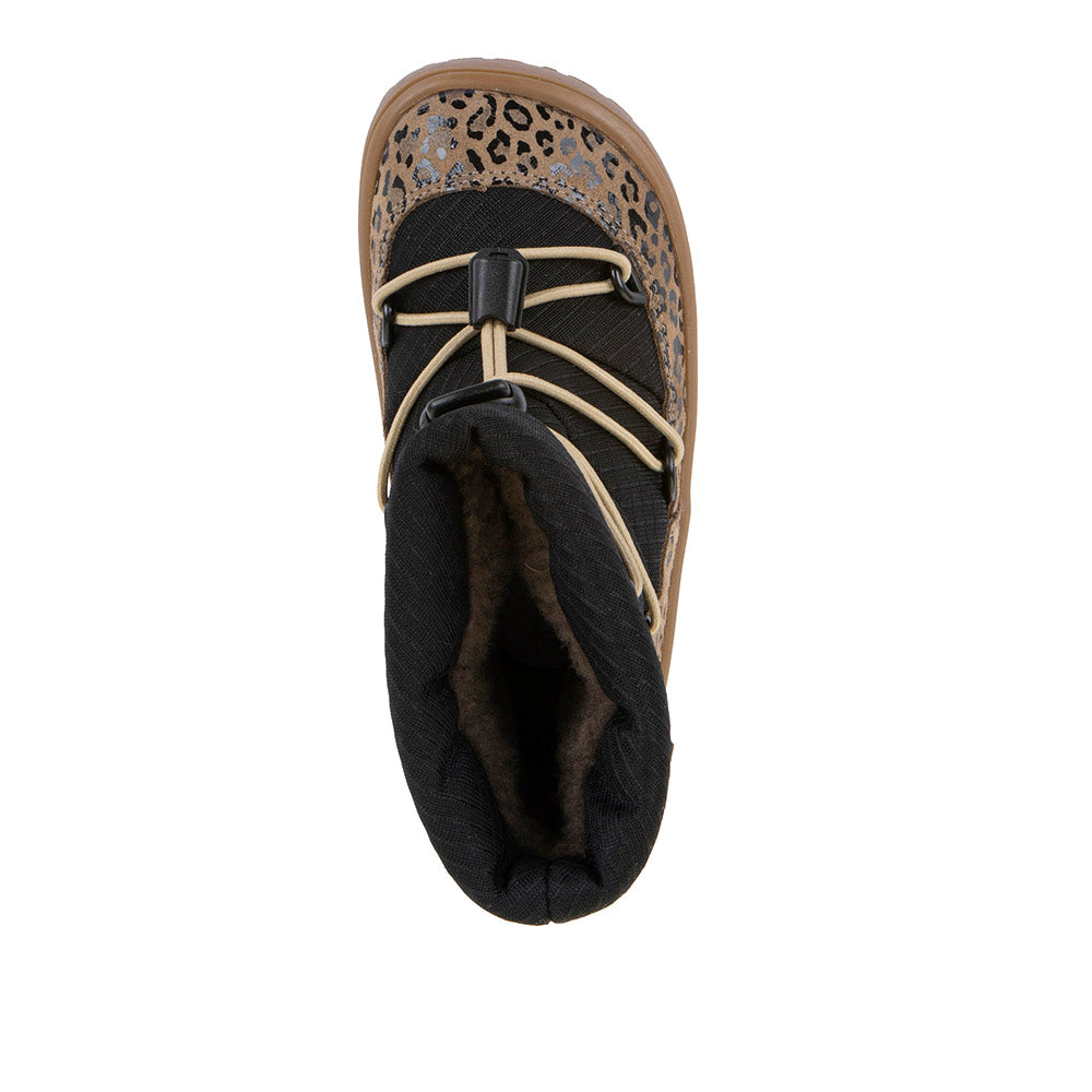 Barefoot TEX Track Wool Boots in Beige+ with Animal Print